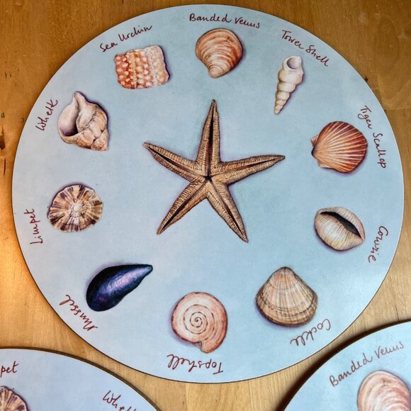 Club Matters 10"  Seashell Table Mat Charger Trivet Set Scully England - Picture 3 of 9